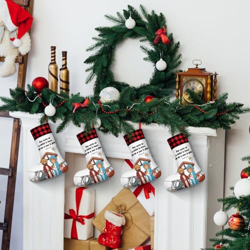 Religious Christmas Stockings DIY Craft Kit with Coloring Pens - 15 Pcs
