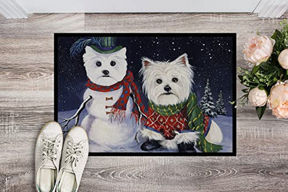 Westie Christmas Self Portrait Doormat 24x36 Indoor Outdoor Rug - Variation of THIS listing