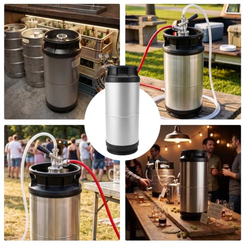 Stainless Steel 1/6 Barrel Sankey D System Keg for Homebrew & Commercial Use