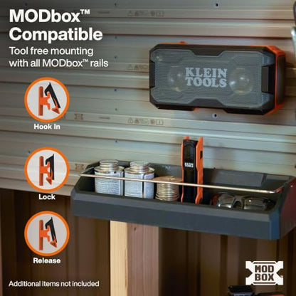 Modular Wall Shelf for Garage Storage - Narrow Shelf with Steel Rod, Compatible with MODbox Panel System