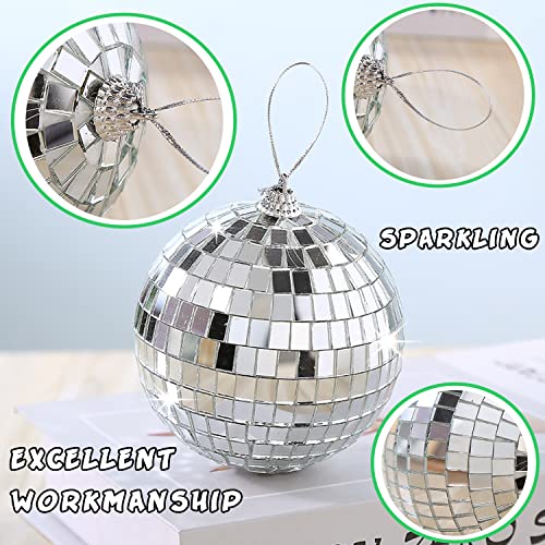 30 Pcs 2 Inch Silver Mirror Disco Balls Hanging Decorations for Parties and Christmas