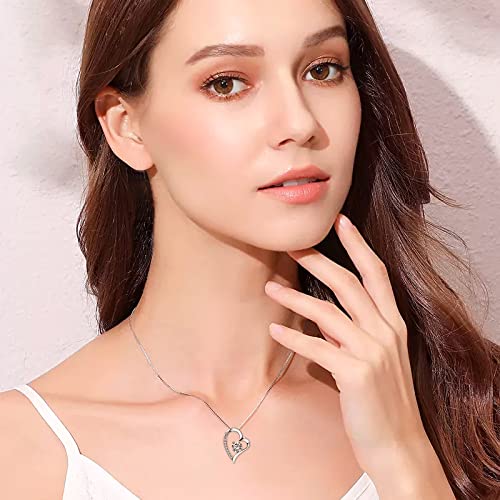 Eternal Rose Gift Box with Necklace - Red Preserved Rose & Silver Heart Pendant