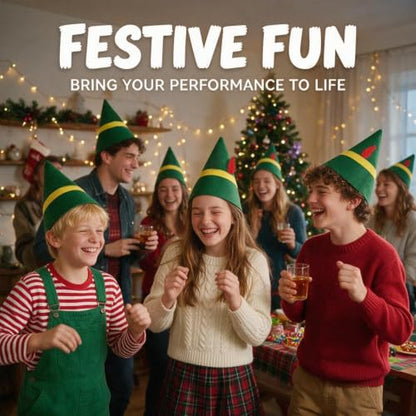 Green Christmas Elf Hats Bulk Adults Santa Costume Accessories