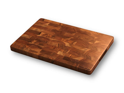 Vesta Homes Large Wooden End Grain Cutting Board | 18 * 12 Inches | Chopping, Serving Board/Block for Kitchen Vegetables, Fruits, Cheese and Charcuterie | Natural Acacia Wood | Handcrafted