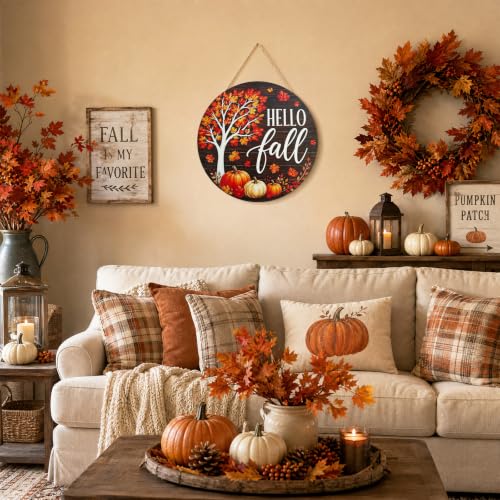 Fall Outdoor Welcome Sign for Front Door Halloween & Thanksgiving Decor