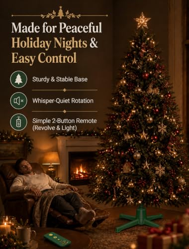 Rotating Christmas Tree Stand for 9 ft Artificial Trees - 360° Silent Spin