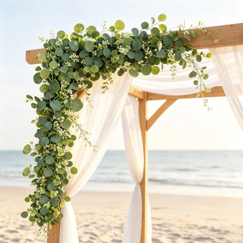 Artificial Eucalyptus Garland 4 Pack - 5.9 Ft Lush Greenery for Wedding Decor