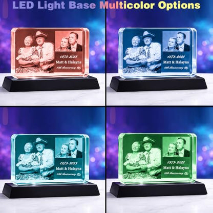 3D Crystal Photo Gift - Personalized Anniversary & Wedding Keepsake - Variation B