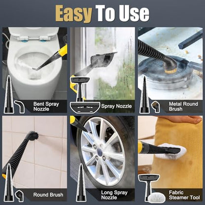 Handheld Steam Cleaner 450ml Tank with 10 Accessories for Home & Car Cleaning