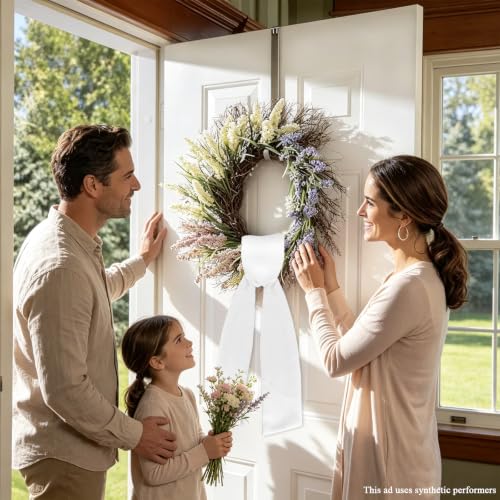 6PCS White Wreath Sashes for Front Doors - Perfect for Holiday & Event Decor
