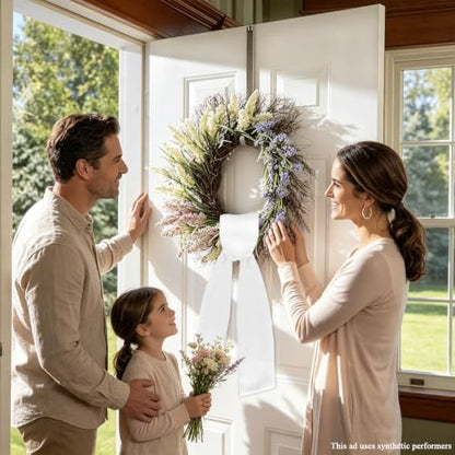 6PCS White Wreath Sashes for Front Doors - Perfect for Holiday & Event Decor
