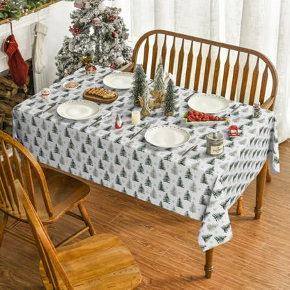 Christmas Tablecloth 60 x 84 Inch Rectangular Pine Green Holiday Decor