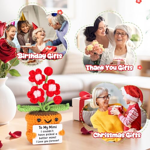 Mimi Crochet Flower Gift - Sentimental Grandma Birthday Christmas Gift - Variation of Mimi