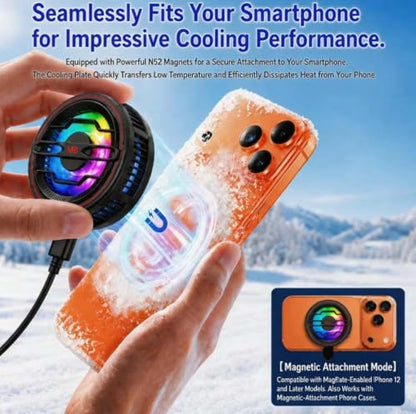 Portable Magnetic Phone Cooler Fan with High Power Adapter for Smartphones