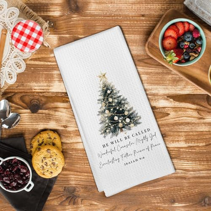 Variation of THIS listing: Christian Christmas Pine Tree Decor Kitchen Towels – 16x24 In