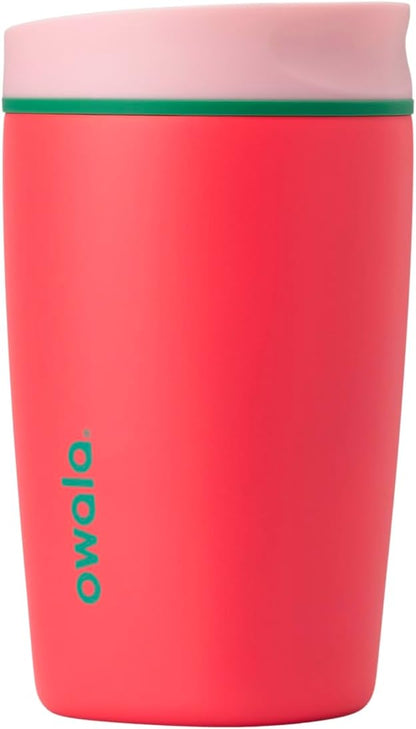 Owala SmoothSip Coffee Tumbler - Insulated Stainless Steel, Reusable 12 oz, BPA Free | Pink/Red