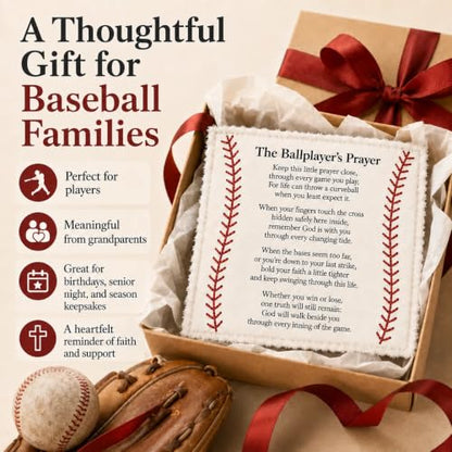 Baseball Prayer Pocket Quilt with Cross - Faith & Encouragement Gift - Baseball