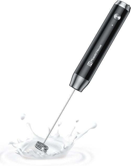 Maestri House Rechargeable Milk Frother - Handheld Electric Foam Maker with Detachable Whisk for Lattes & Cappuccinos