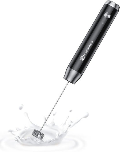 Maestri House Rechargeable Milk Frother - Handheld Electric Foam Maker with Detachable Whisk for Lattes & Cappuccinos
