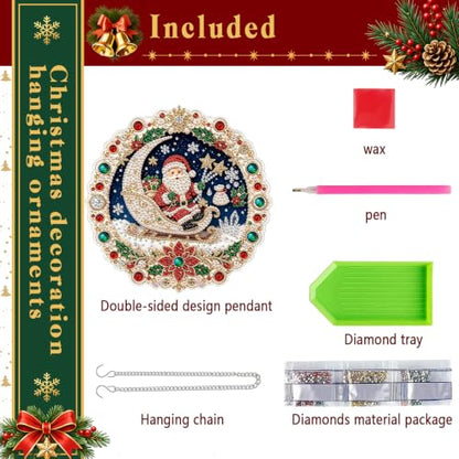 Christmas Pearl Art Ornament Kit - Santa Moon & Holiday Designs - D Variation