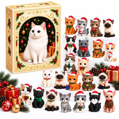 Cat Advent Calendar 2026 Christmas Countdown Kitten 3D Figure Set - 1pc