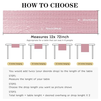 Rose Pink Sequin Table Runner Pack of 10 - 12 x 72 Inches for Parties & Events
