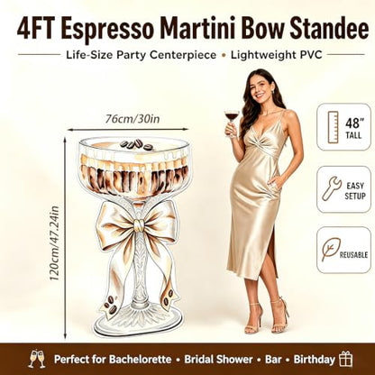 Life-Size Espresso Martini Cardboard Cutout for Birthday Party Decor