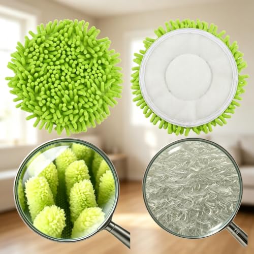 4-Pack Floor Scrub Brushes and Chenille Pads for Bissell Spinwave Mop 20393 2307