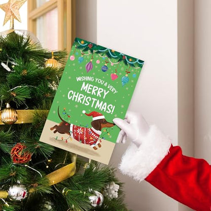 Funny Dachshund Christmas Card - Holiday Card for Dog Lovers - Cute Xmas Card for Men Women - Variation 03