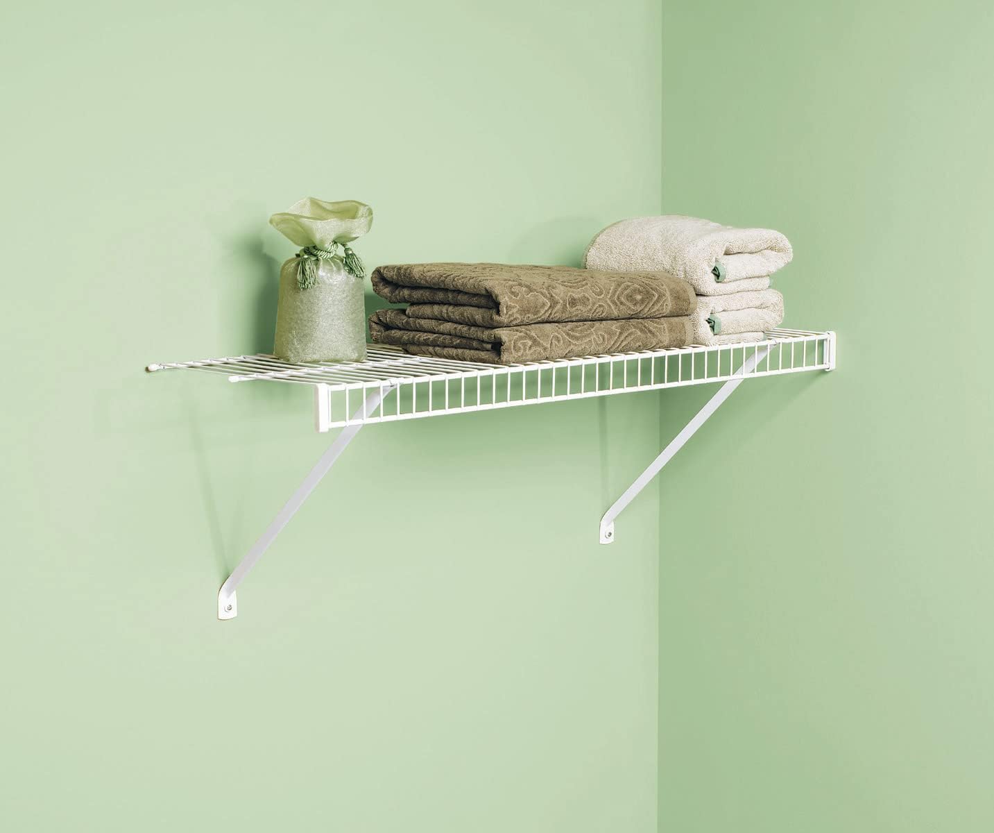 Rubbermaid Direct Wall Shelf - 3 Ft. Wide Wire Shelving Organizer with Mounting Hardware | White