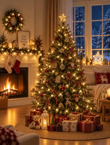 19FT 50 LED Warm White Star String Lights - Battery & USB Powered, Remote Control, Waterproof