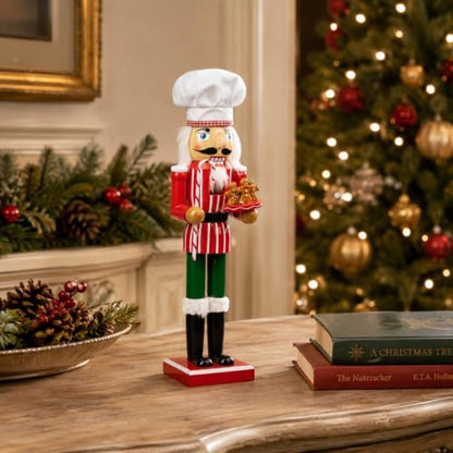 15-Inch Christmas Chef Nutcracker Figurine - Gingerbread Baking Decor