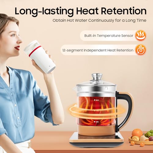 Electric Glass Kettle with Temperature Control 1.8L — Multi-Function Tea & Food Maker