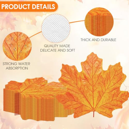 Fall Leaf Luncheon Napkins - Autumn Thanksgiving Maple Leaves Pack of 100