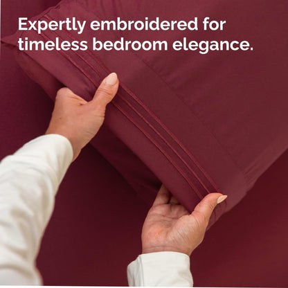 Skiennix Standard Pillow Cases Set of 4 | Ultra Soft Hotel Quality Covers - Machine Washable Burgundy