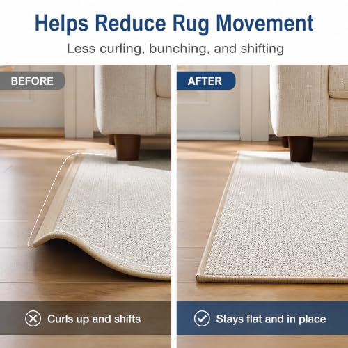 12 Pcs Rug Gripper Tape Non-Slip Adhesive Edge Pads for Hardwood Floors