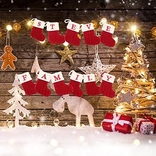 Personalized Christmas Stockings with Embroidered Initials - 7.1 Inch Holiday Decor