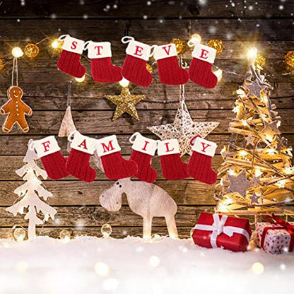 Personalized Christmas Stockings with Embroidered Initials - 7.1 Inch Holiday Decor