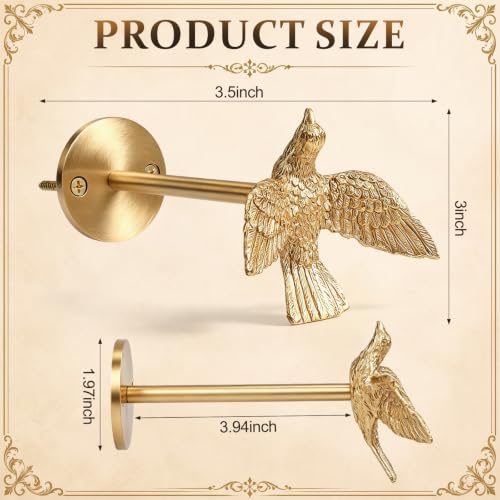 Gold Bird Curtain Holdbacks Brass 1 Pair Elegant Window Decor - Variation of THIS listing