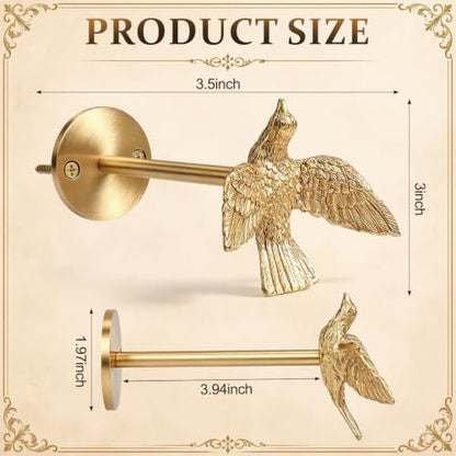 Gold Bird Curtain Holdbacks Brass 1 Pair Elegant Window Decor - Variation of THIS listing