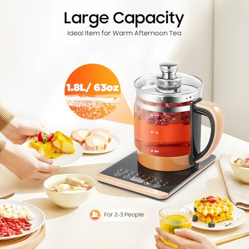 Electric Glass Kettle with Temperature Control 1.8L — Multi-Function Tea & Food Maker