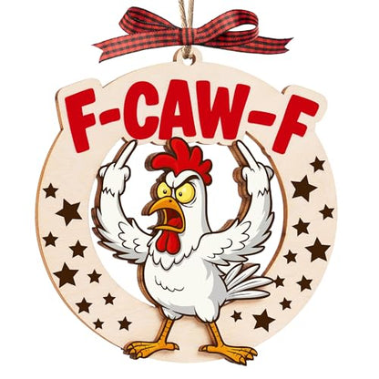 Funny Chicken Christmas Ornament - White Chick Variation