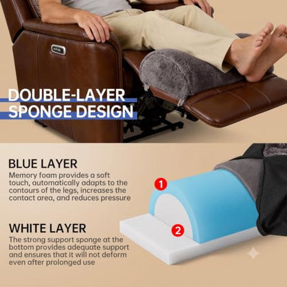 Foot Rest Pillow for Recliner - Memory Foam Leg Cushion 20 Inch Gray 1