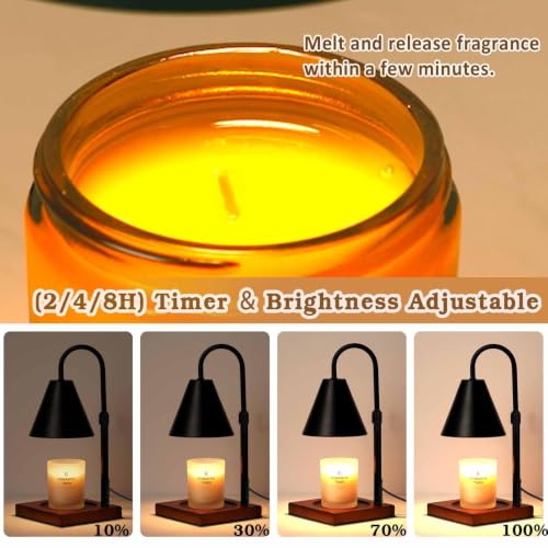 Funistree Black Candle Warmer Lamp with Timer & Dimmable Light - Mothers Day Gift