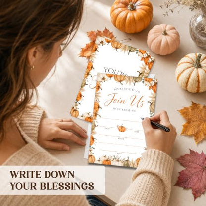 Fall Pumpkins Party Invitations with Envelopes - Pumpkin Design