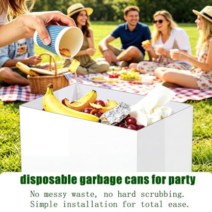 Disposable Pop-Up Cardboard Trash Cans for Parties 13-Gallon - Set of 3