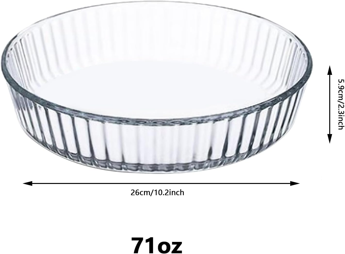 Skiennix 10-Inch Glass Deep Pie Dish - Durable Clear Baking Dish for Perfect Pies & Quiches