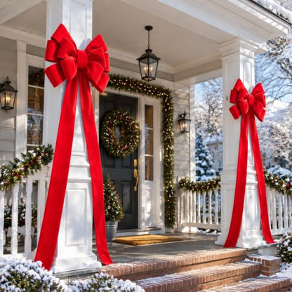 Norme Red Giant Christmas Tree Topper Bow Decor Set - 2 Pieces