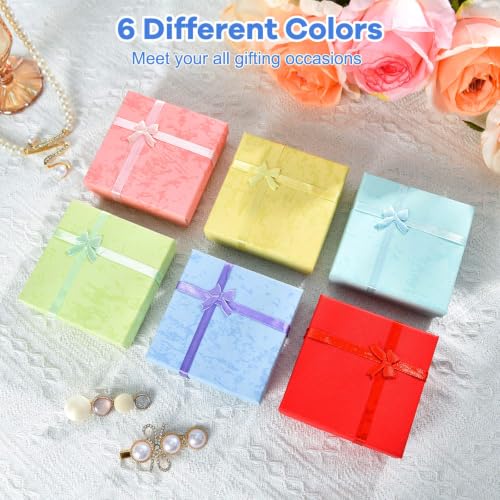 24 Pack Small Jewelry Gift Boxes with Ribbon Bow - Perfect for Earrings, Necklaces, and Bracelets