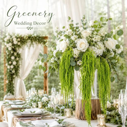 Natural Dried Amaranthus Hanging Flowers - Green Tassel Blooms, 23-27 Inches